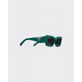 Prada Symbole 13ZS 16D-5S0 Yeşil Mermer Desenli Polarize Kemik Cat Eye Kadın Güneş Gözlüğü